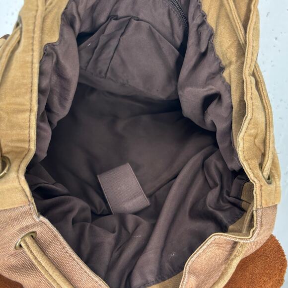 Vintage Waxed Canvas Leather Back Pack Utility Streetwear Commuter Gorpcore - Picture 14 of 16